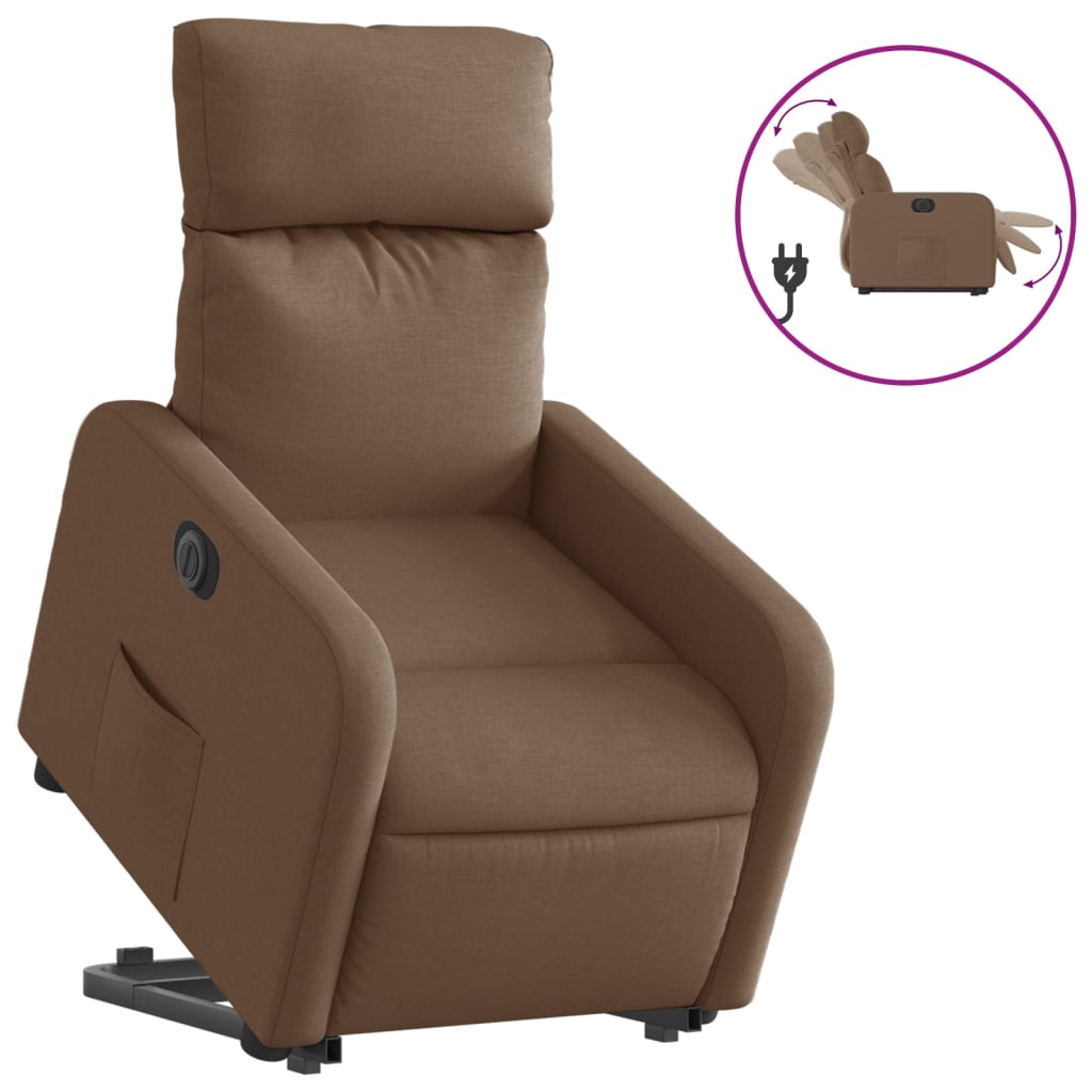 Fauteuil inclinable électrique marron tissu Fauteuils vidaXL   