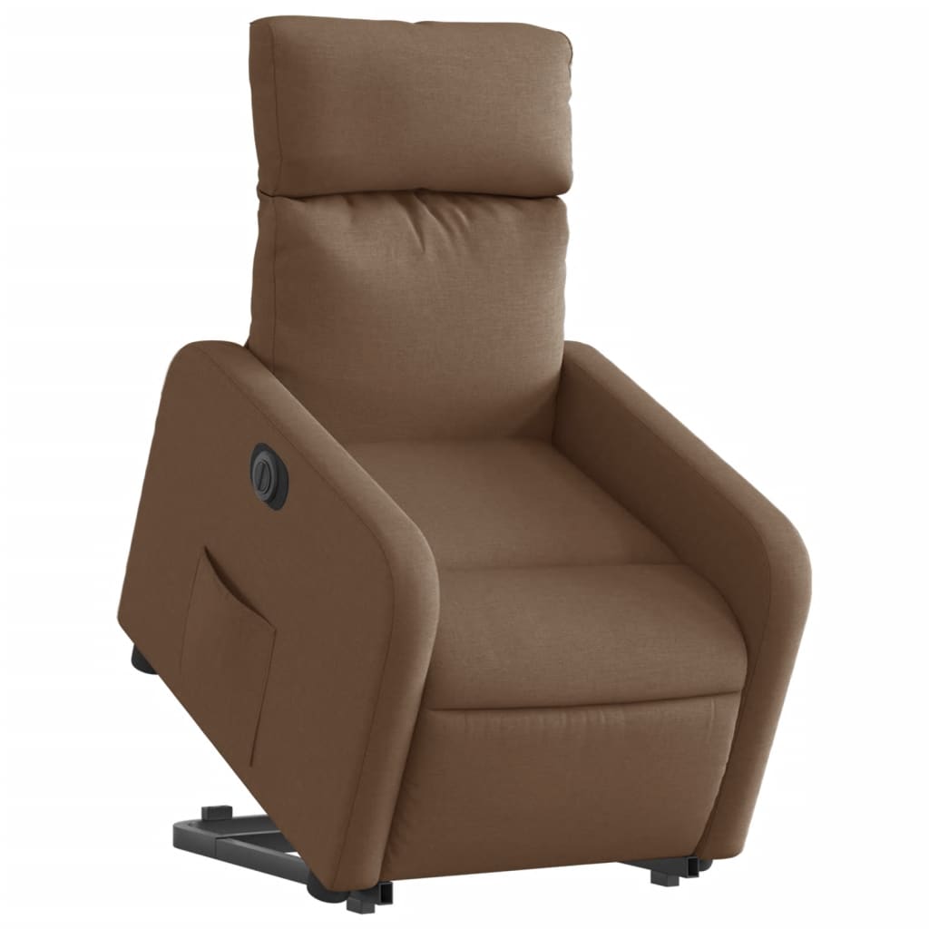 Fauteuil inclinable électrique marron tissu Fauteuils vidaXL   