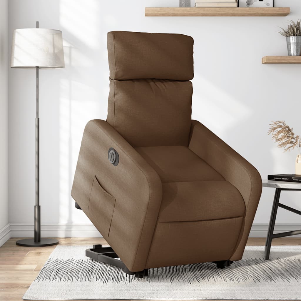 Fauteuil inclinable électrique marron tissu Fauteuils vidaXL   