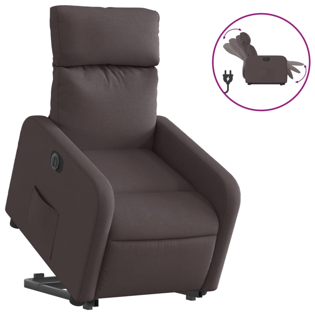 Fauteuil inclinable électrique marron foncé tissu Fauteuils vidaXL   