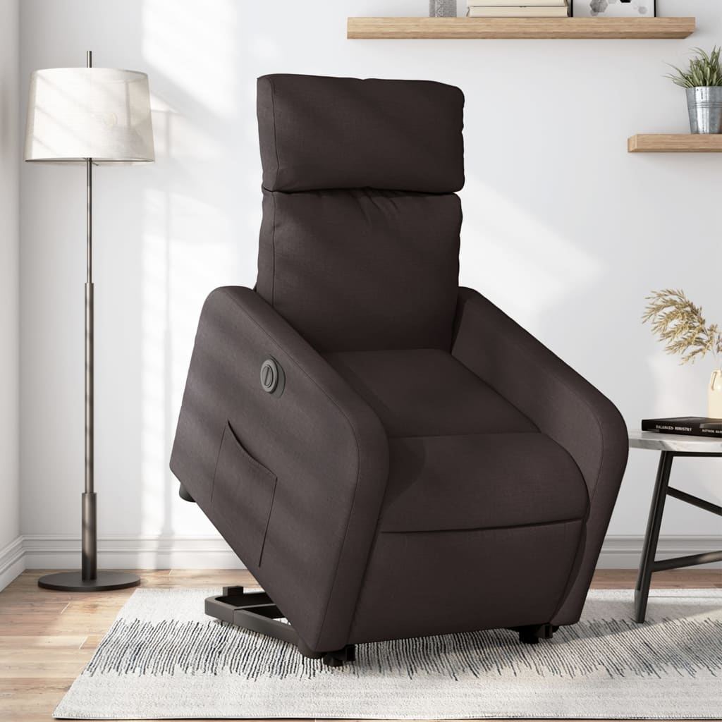 Fauteuil inclinable électrique marron foncé tissu Fauteuils vidaXL   