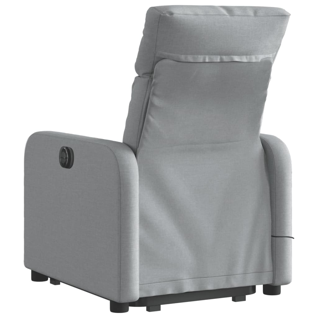 Fauteuil inclinable de massage électrique Gris clair Tissu Fauteuils vidaXL   