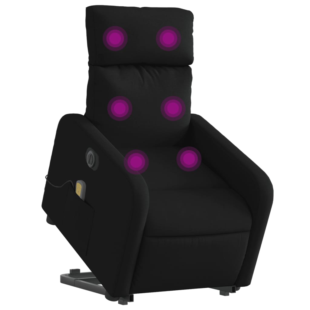 Fauteuil inclinable de massage électrique Noir Tissu Fauteuils vidaXL   