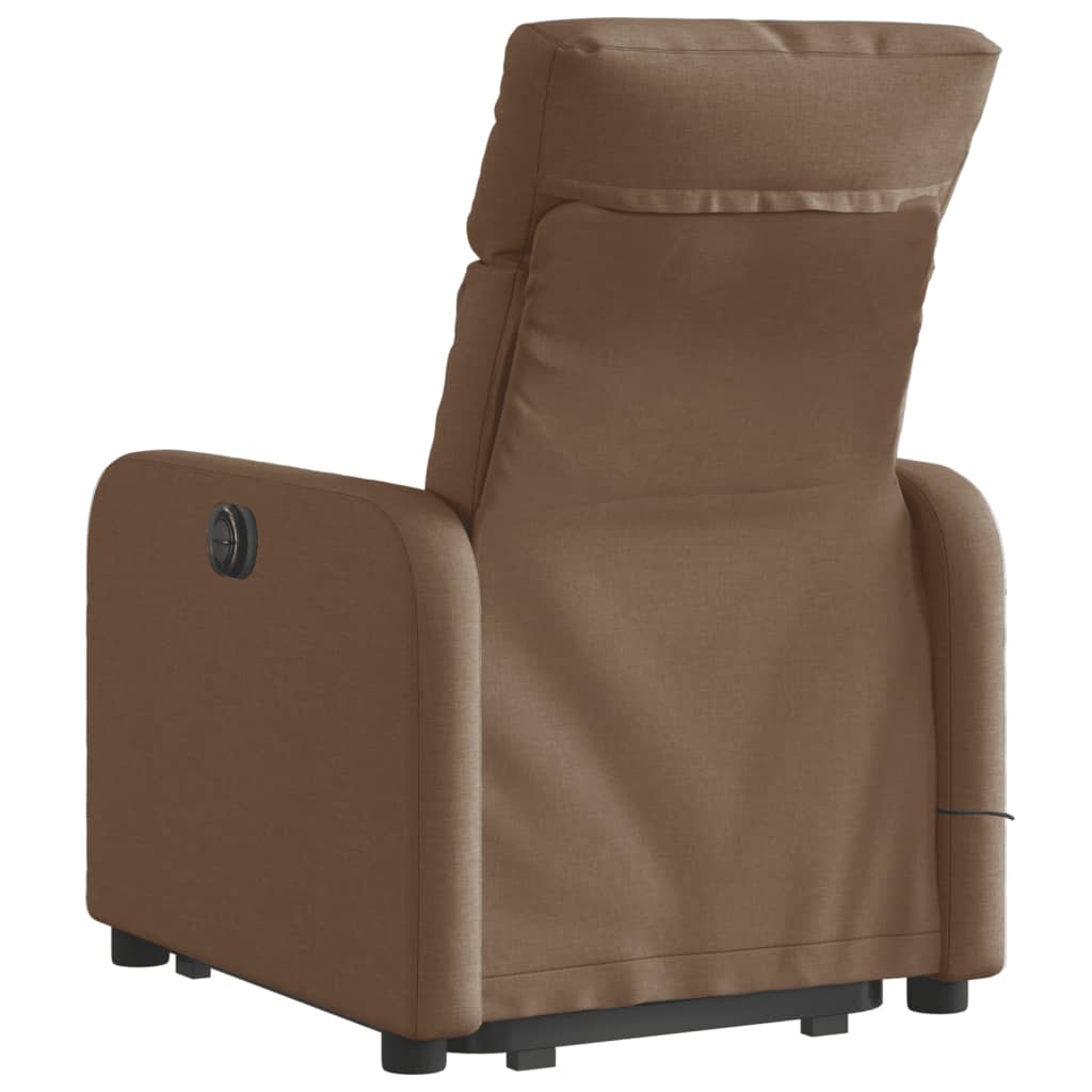 Fauteuil inclinable de massage électrique Marron Tissu Fauteuils vidaXL   