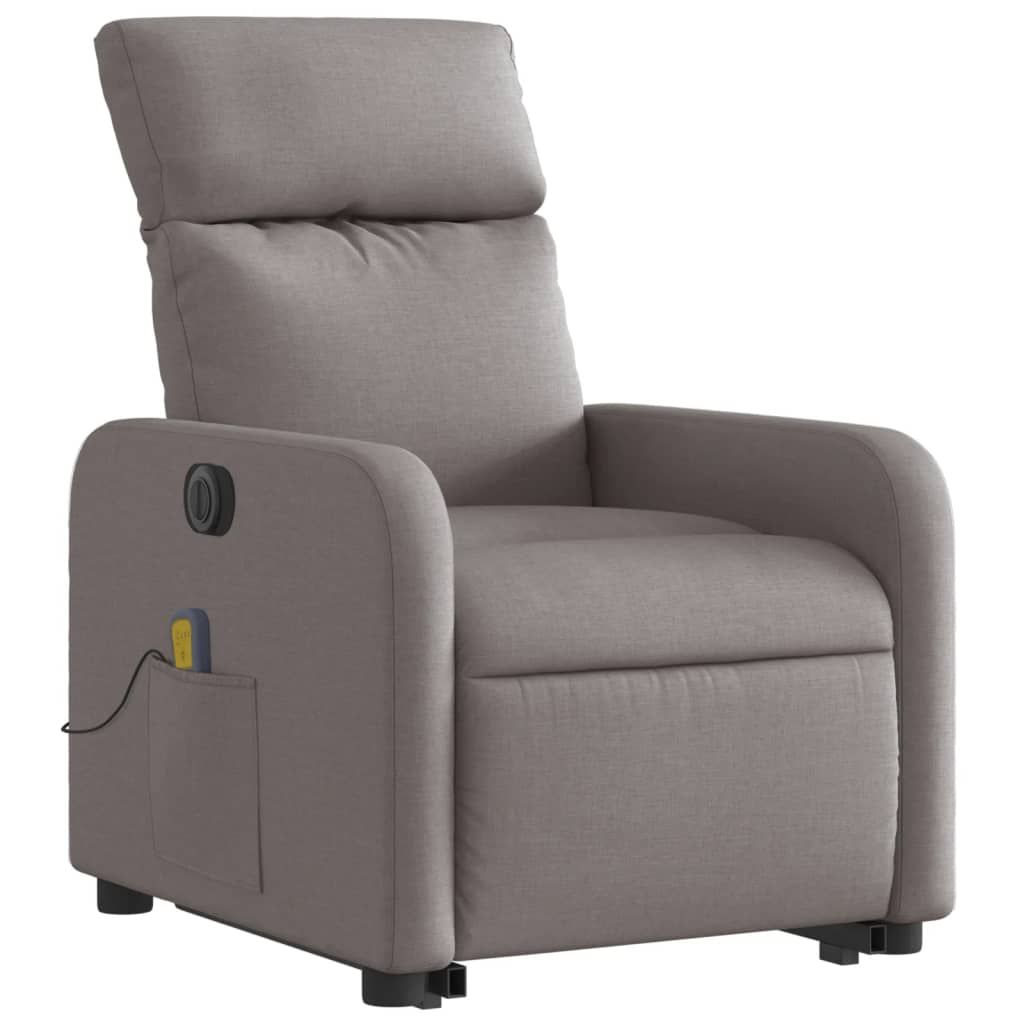 Fauteuil inclinable de massage électrique Taupe Tissu Fauteuils vidaXL   