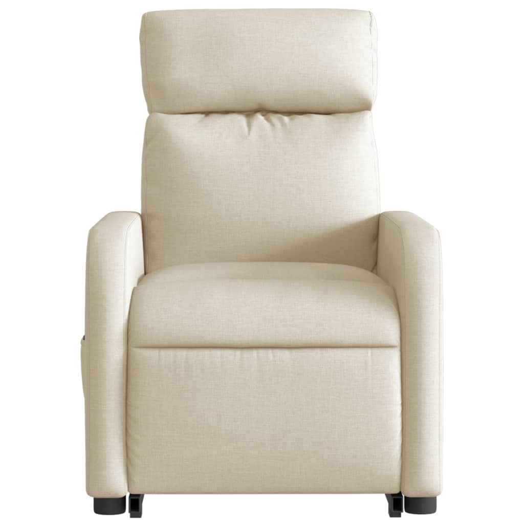 Fauteuil inclinable de massage électrique Crème Tissu Fauteuils vidaXL   