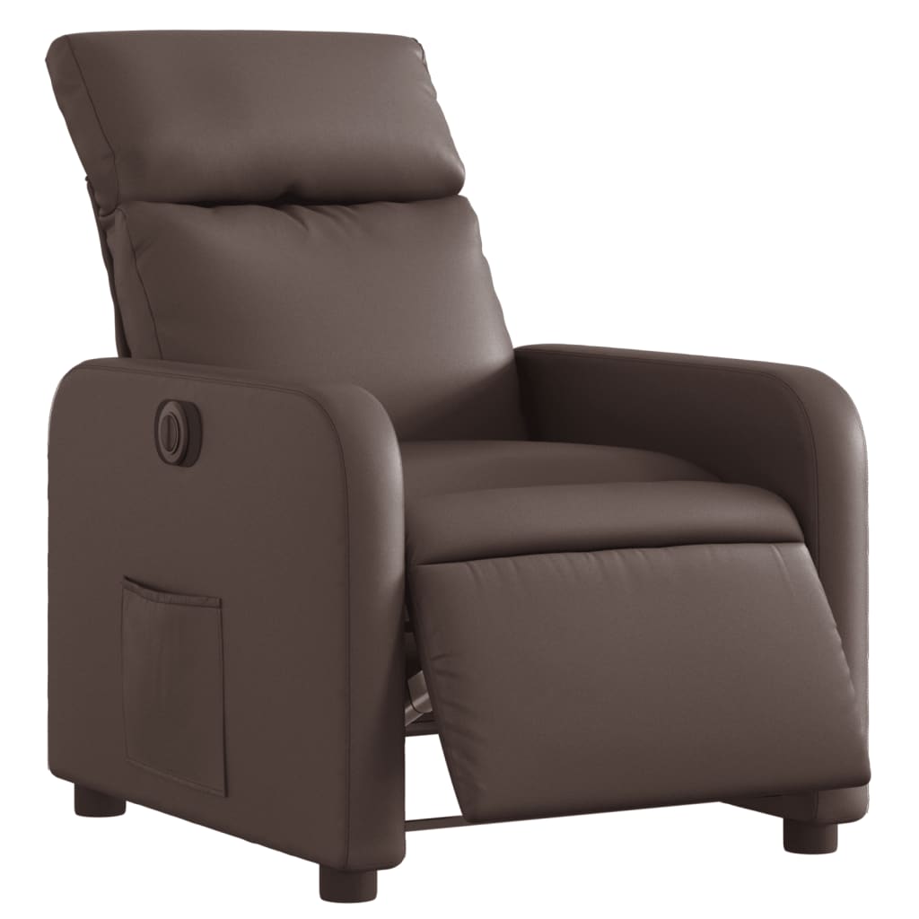 Fauteuil inclinable électrique Marron Similicuir Fauteuils vidaXL   