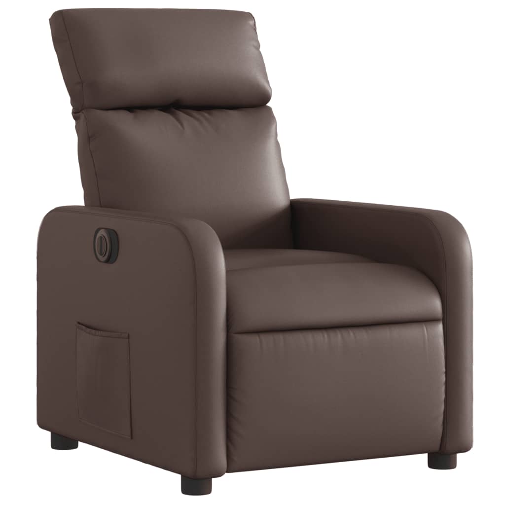 Fauteuil inclinable électrique Marron Similicuir Fauteuils vidaXL   