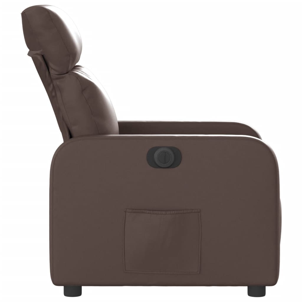 Fauteuil inclinable électrique Marron Similicuir Fauteuils vidaXL   