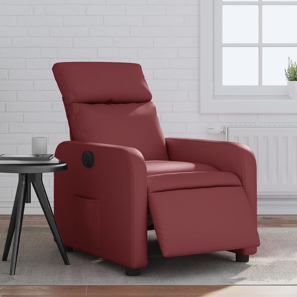 Fauteuil inclinable électrique Rouge bordeaux Similicuir Fauteuils vidaXL   