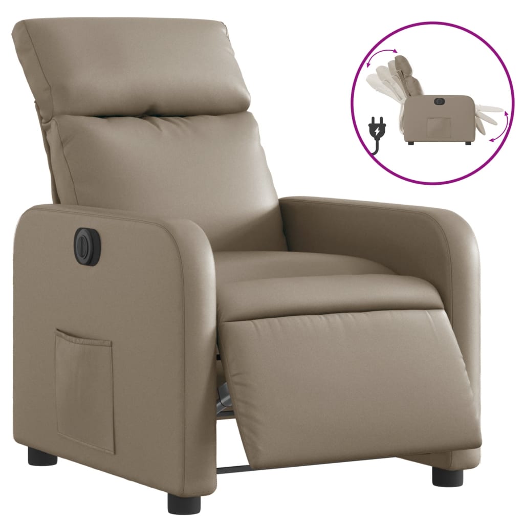 Fauteuil inclinable électrique Cappuccino Similicuir Fauteuils vidaXL   