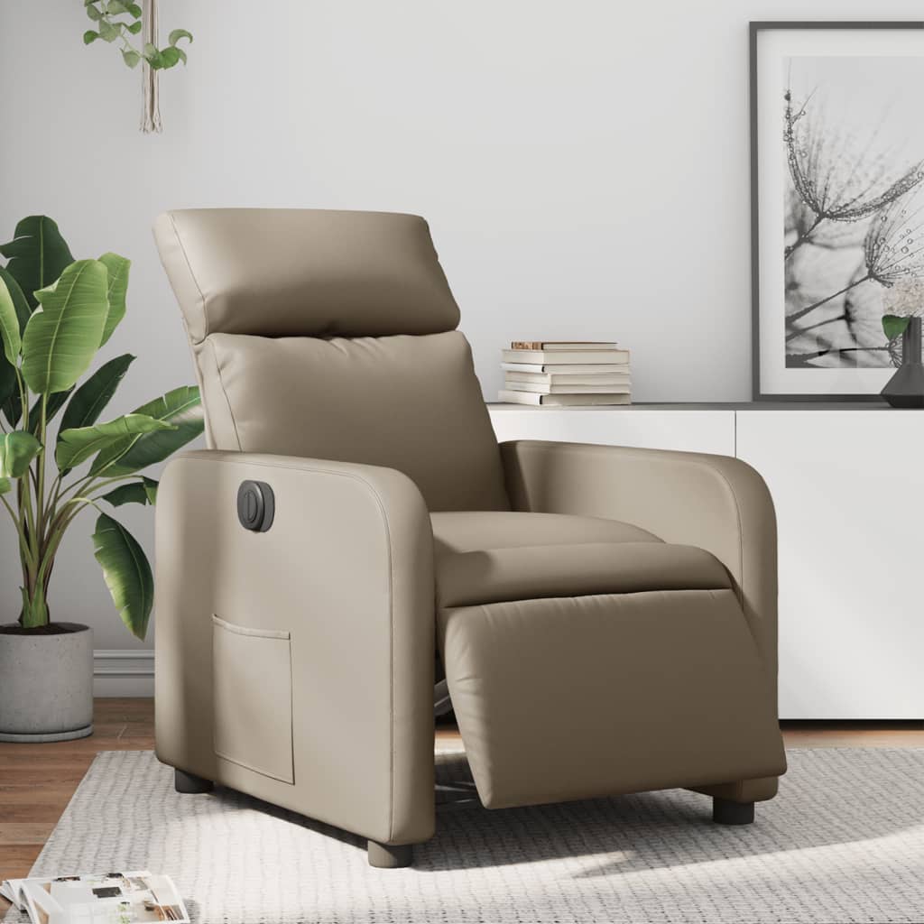 Fauteuil inclinable électrique Cappuccino Similicuir Fauteuils vidaXL   