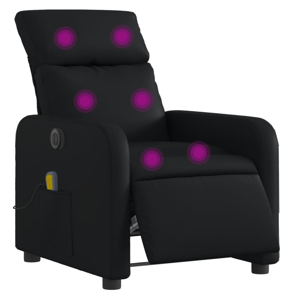 Fauteuil de massage inclinable électrique noir similicuir Fauteuils vidaXL   