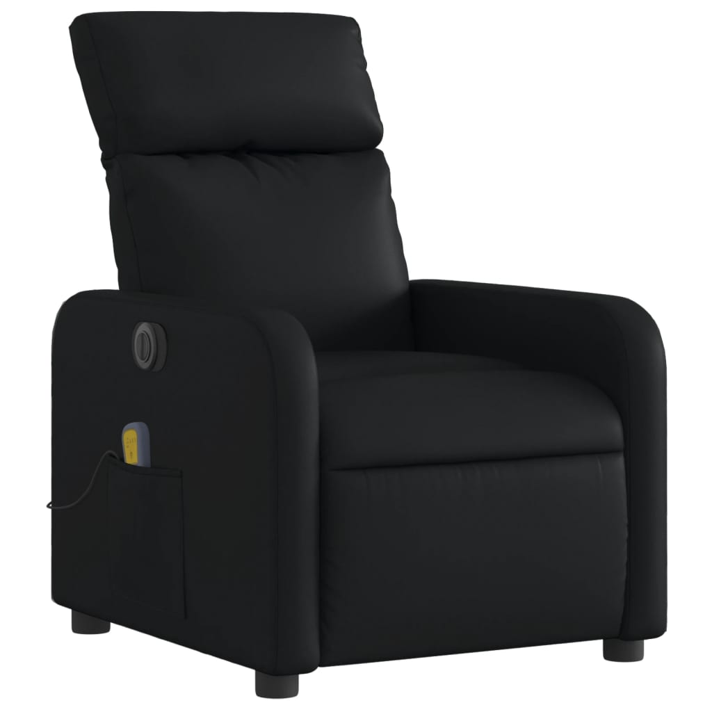 Fauteuil de massage inclinable électrique noir similicuir Fauteuils vidaXL   