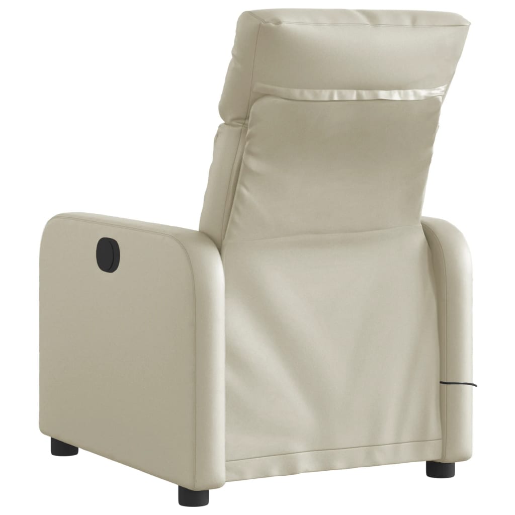 Fauteuil de massage inclinable électrique crème similicuir Fauteuils vidaXL   