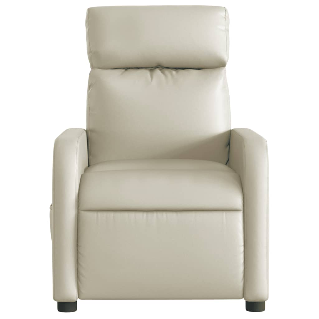 Fauteuil de massage inclinable électrique crème similicuir Fauteuils vidaXL   