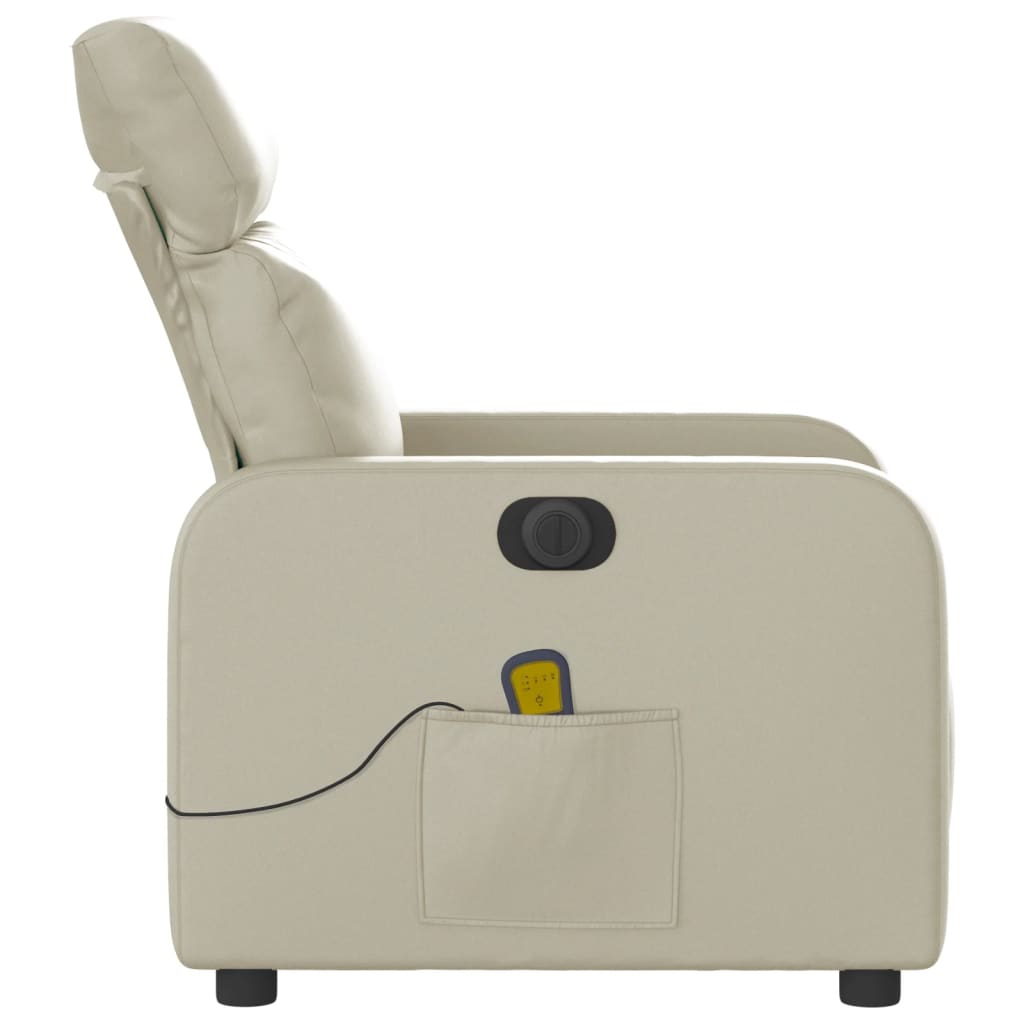 Fauteuil de massage inclinable électrique crème similicuir Fauteuils vidaXL   