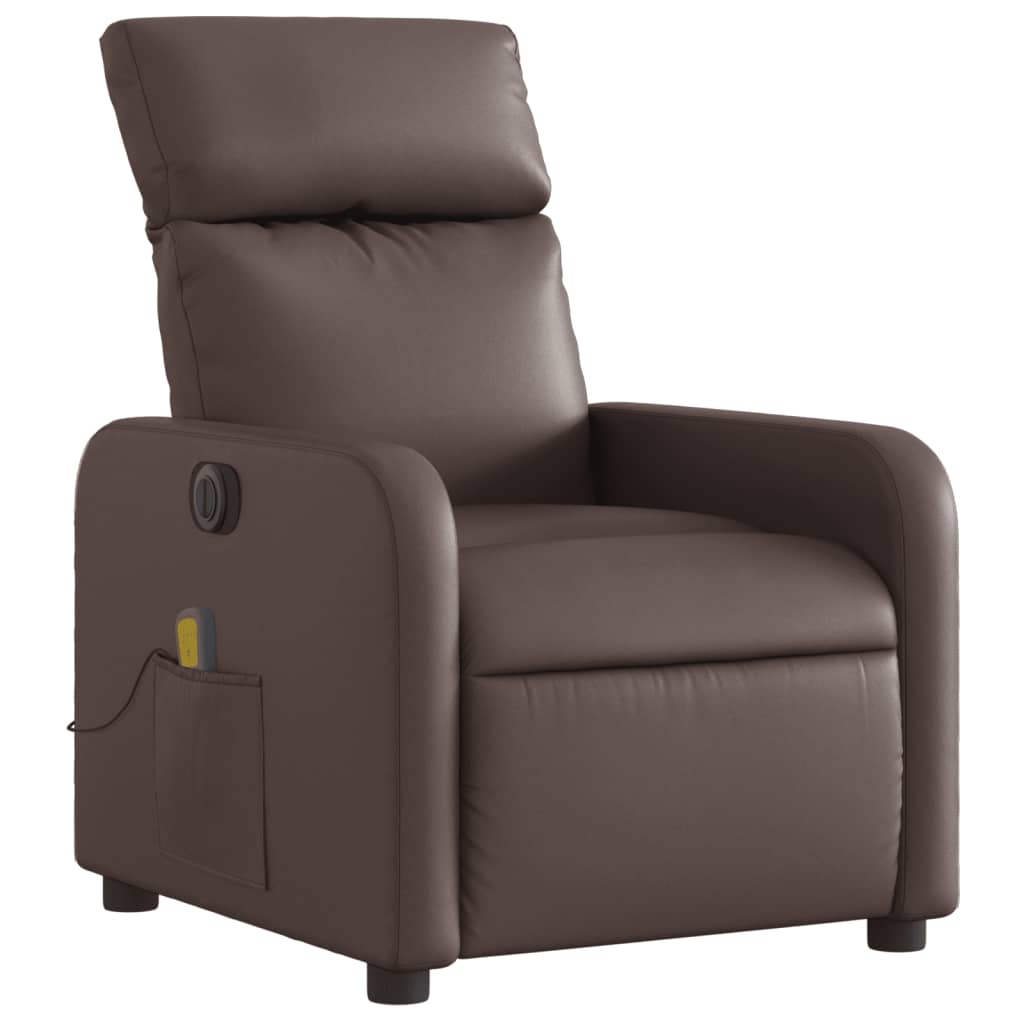 Fauteuil de massage inclinable électrique marron similicuir Fauteuils vidaXL   