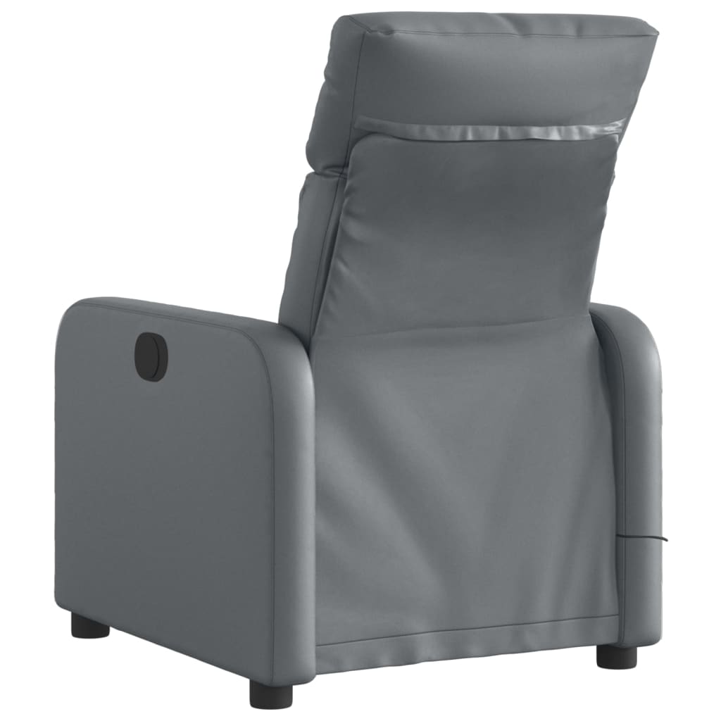 Fauteuil de massage inclinable électrique gris similicuir Fauteuils vidaXL   