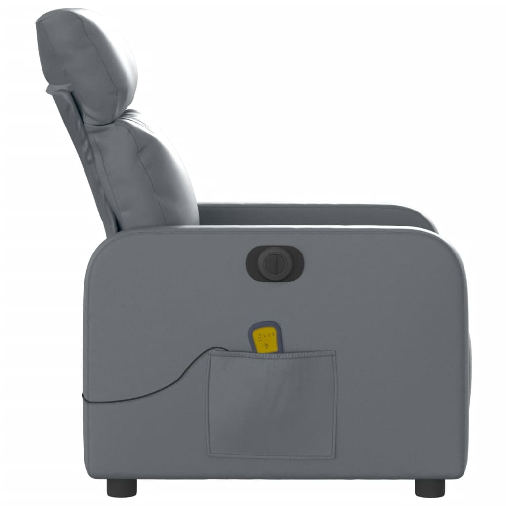 Fauteuil de massage inclinable électrique gris similicuir Fauteuils vidaXL   