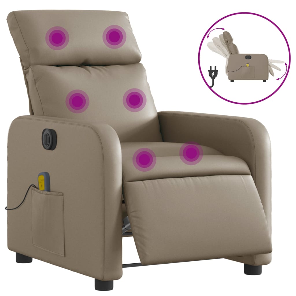 Fauteuil de massage inclinable électrique cappuccino similicuir Fauteuils vidaXL   