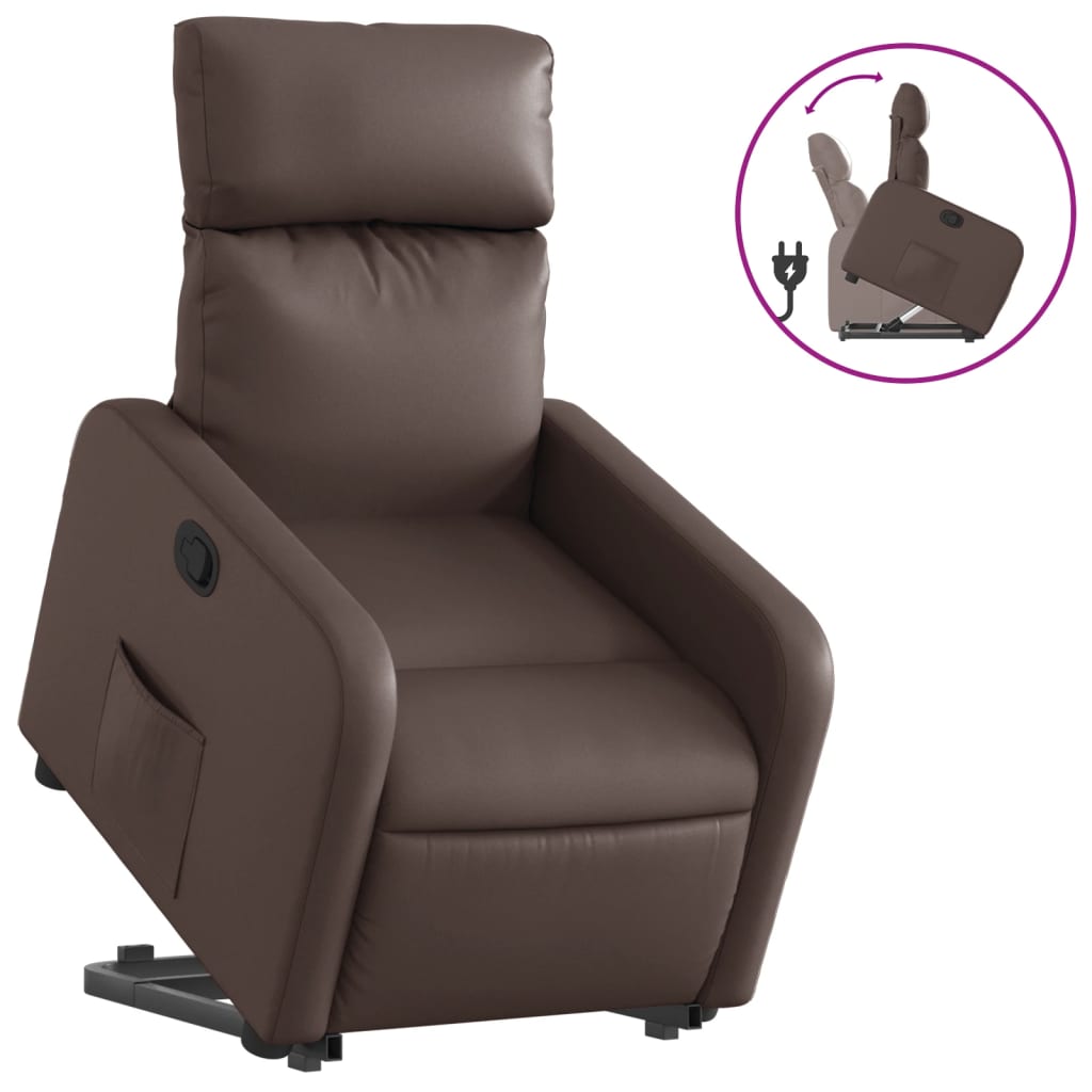 Fauteuil inclinable marron similicuir Fauteuils vidaXL   