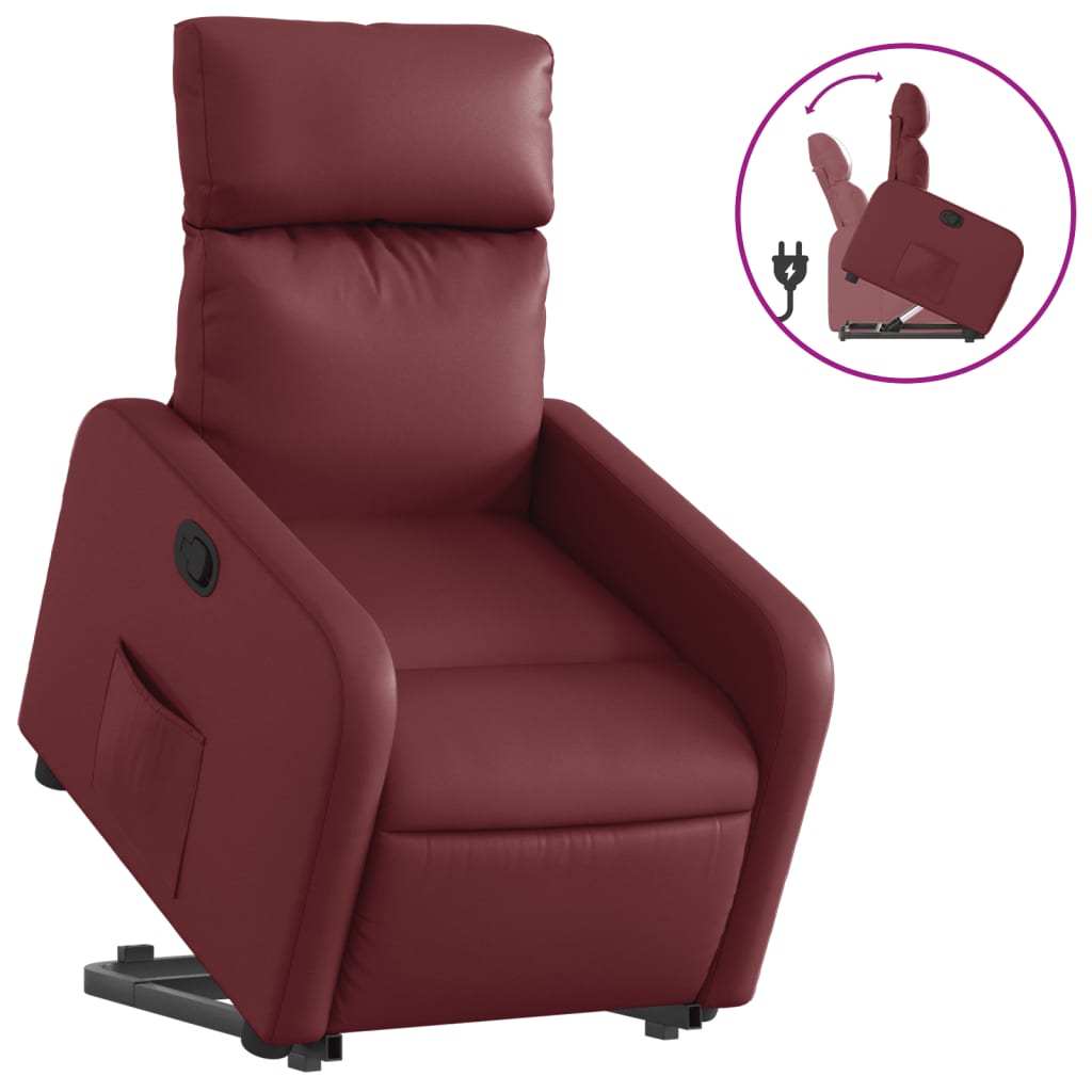 Fauteuil inclinable Rouge bordeaux Similicuir Fauteuils vidaXL   