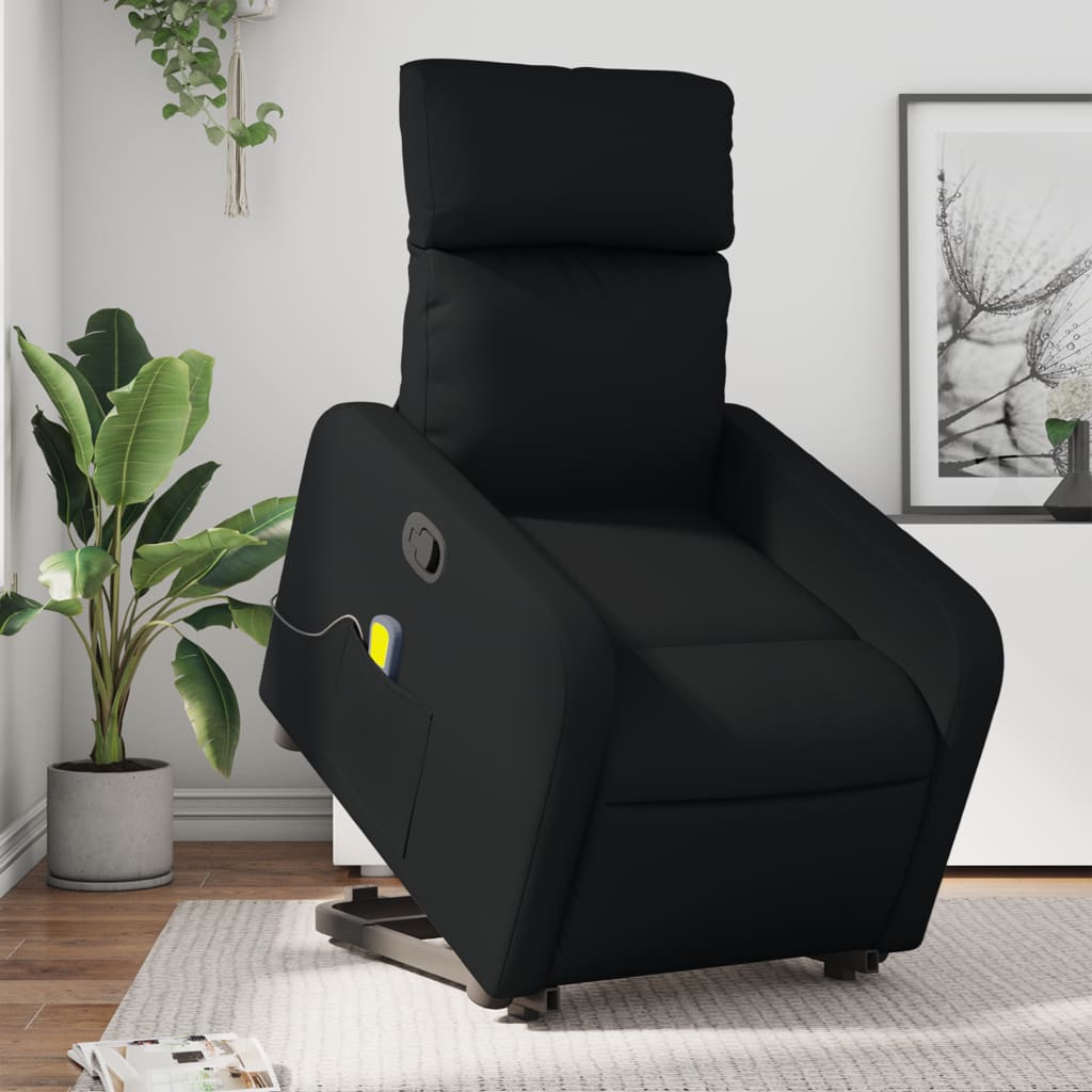 Fauteuil inclinable de massage Noir Similicuir Fauteuils vidaXL   