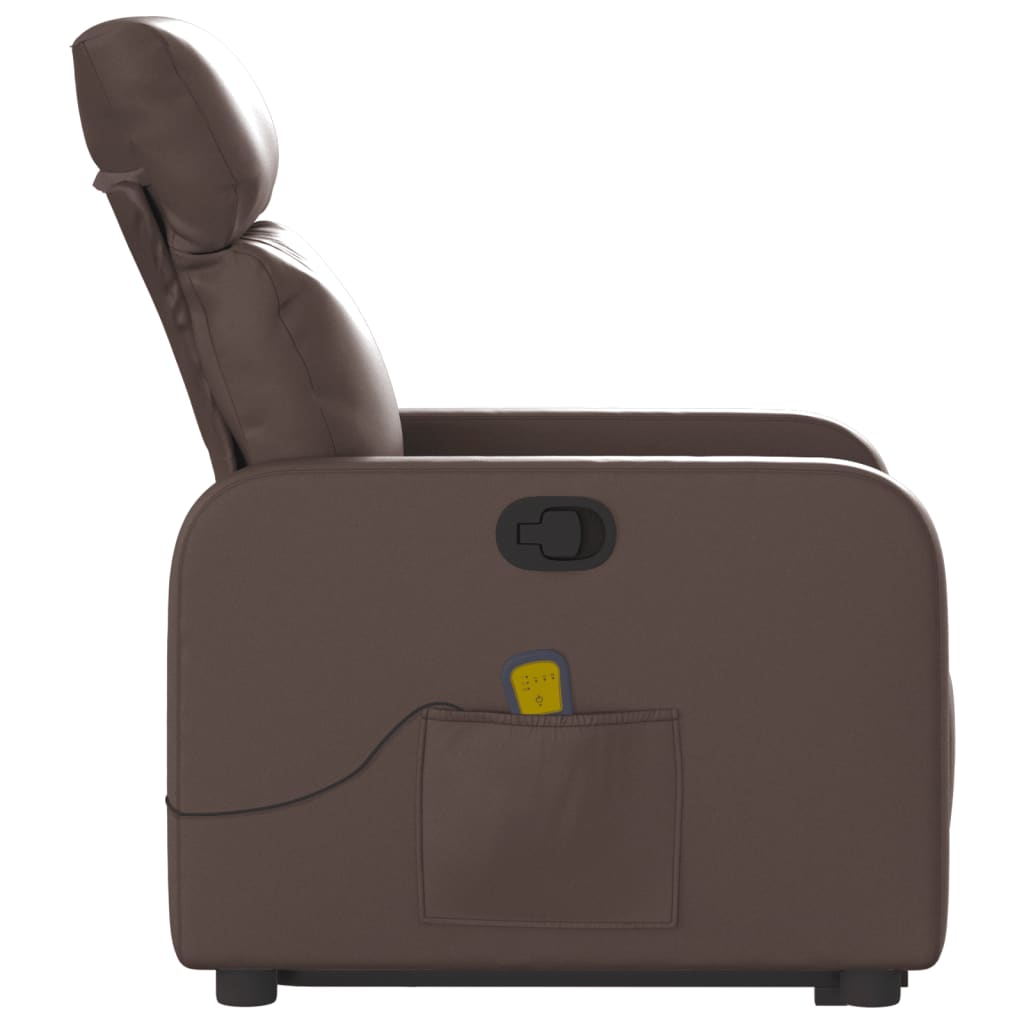 Fauteuil inclinable de massage Marron Similicuir Fauteuils vidaXL   