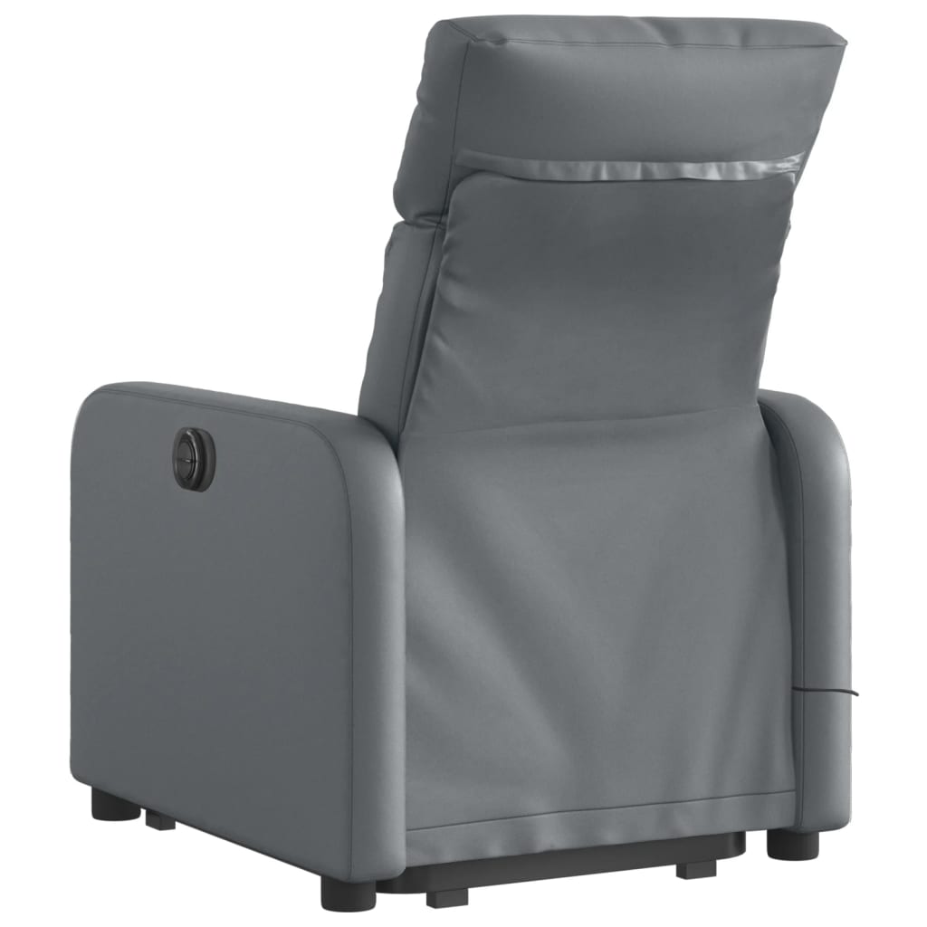 Fauteuil inclinable de massage Gris Similicuir Fauteuils vidaXL   