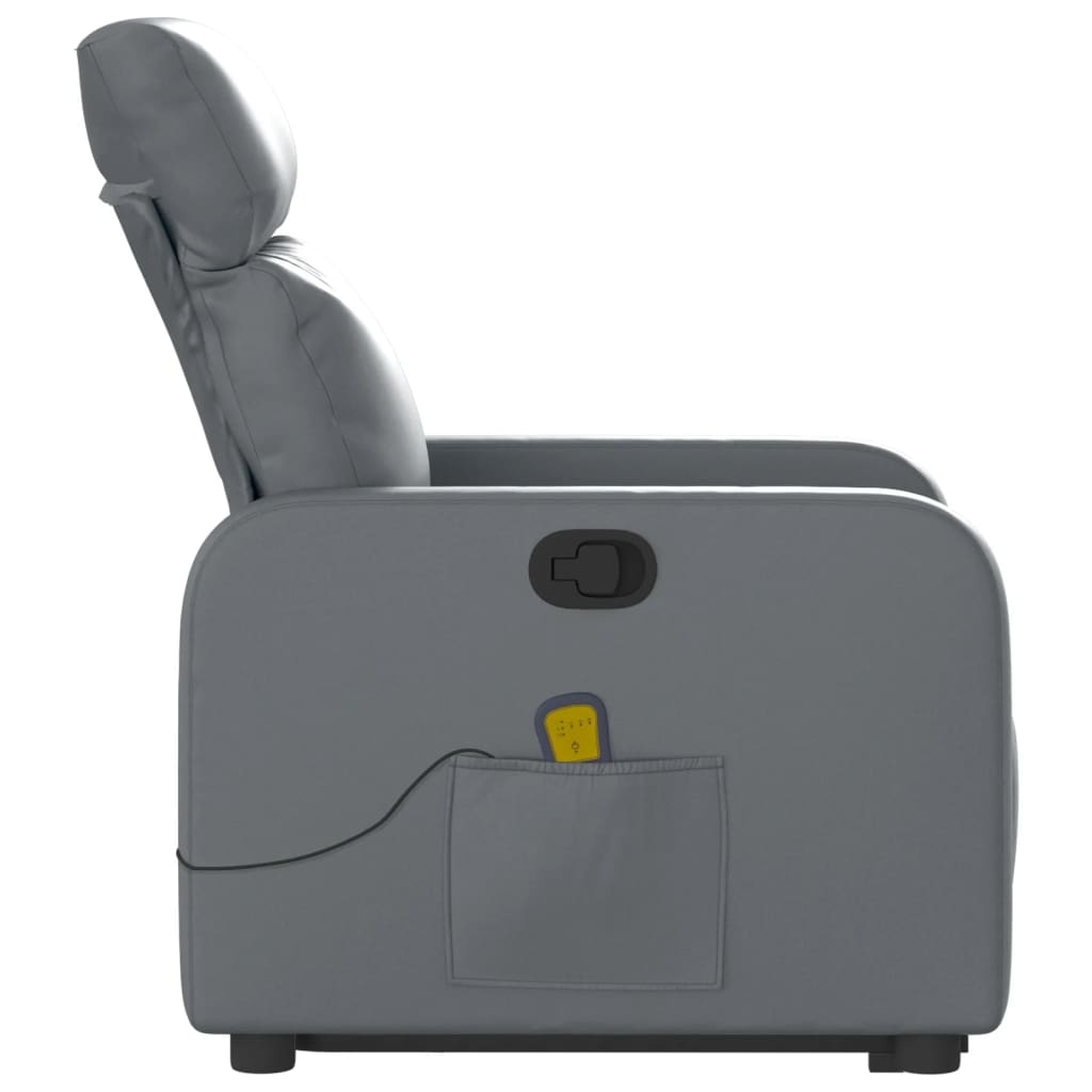 Fauteuil inclinable de massage Gris Similicuir Fauteuils vidaXL   