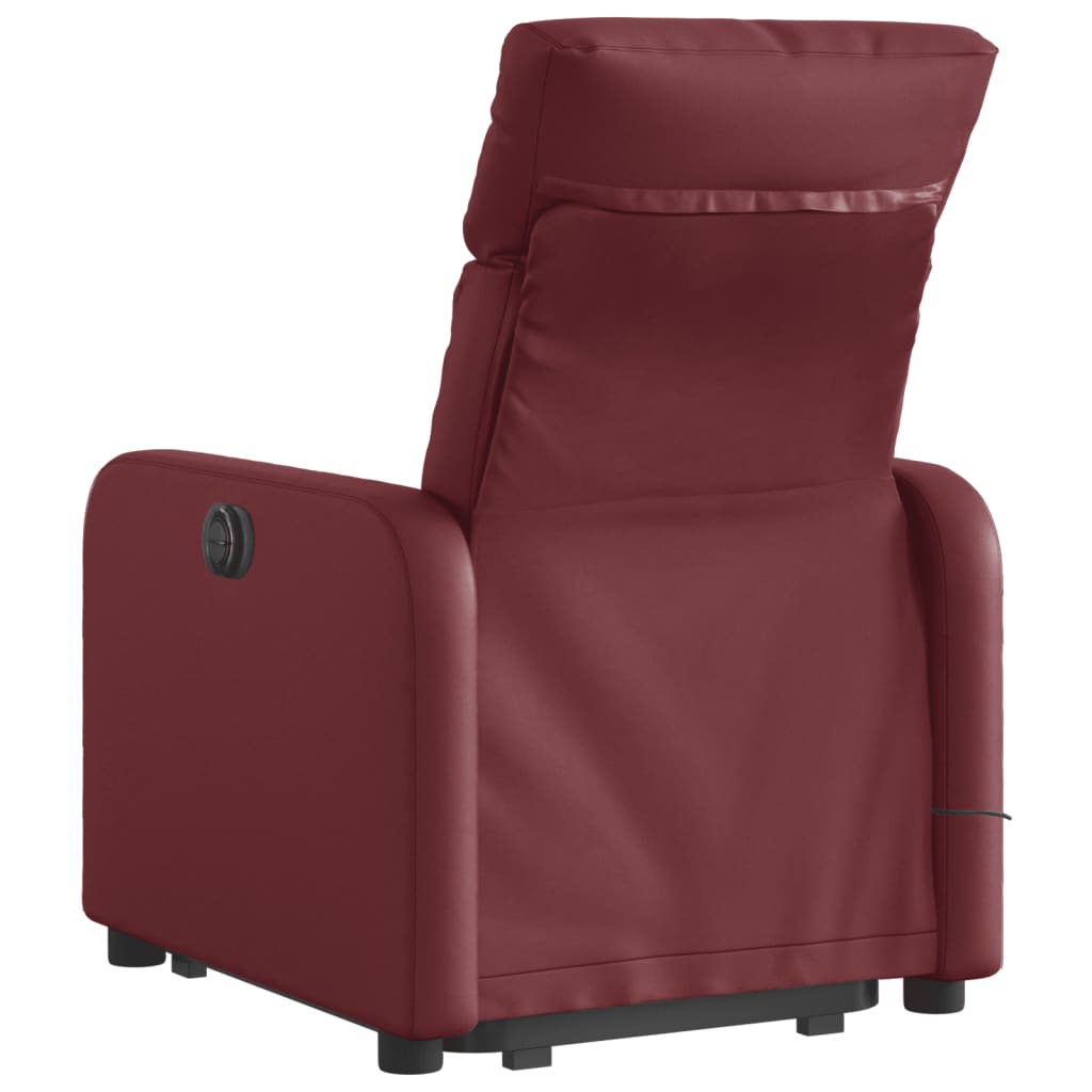 Fauteuil inclinable de massage Rouge bordeaux Similicuir Fauteuils vidaXL   