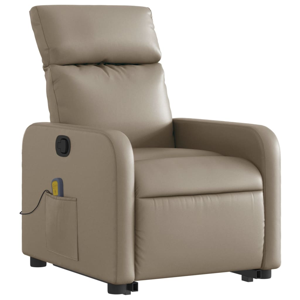 Fauteuil inclinable de massage Cappuccino Similicuir Fauteuils vidaXL   