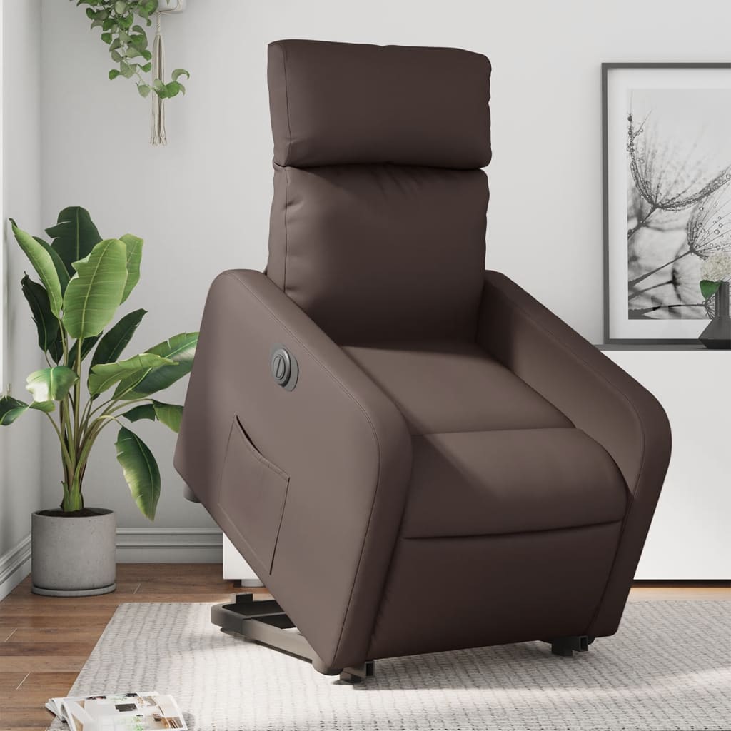 Fauteuil inclinable électrique marron similicuir Fauteuils vidaXL   