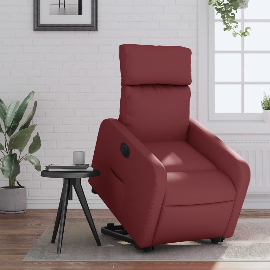 Fauteuil inclinable électrique rouge bordeaux similicuir Fauteuils vidaXL   