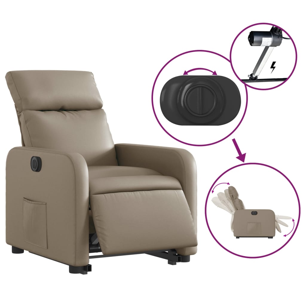 Fauteuil inclinable électrique cappuccino similicuir Fauteuils vidaXL   