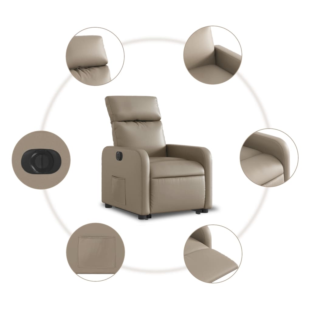 Fauteuil inclinable électrique cappuccino similicuir Fauteuils vidaXL   