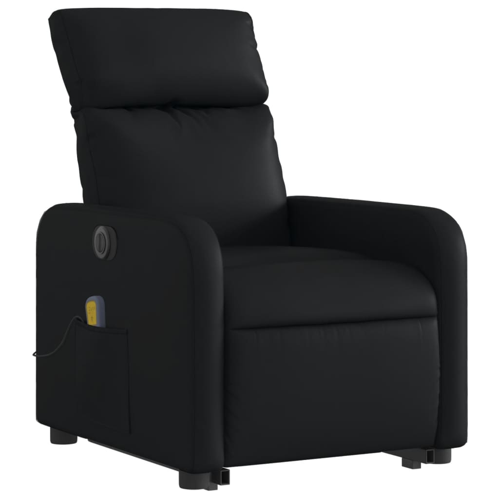 Fauteuil inclinable de massage électrique noir similicuir Fauteuils vidaXL   