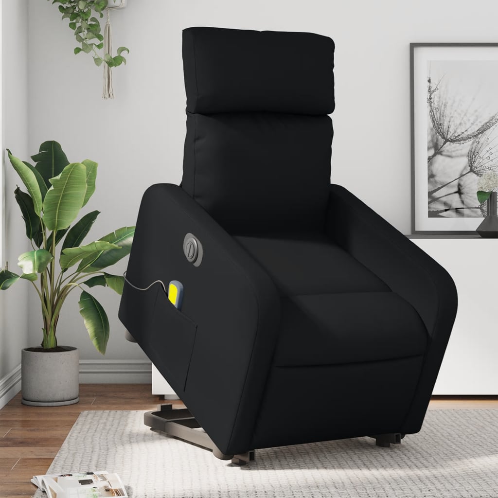 Fauteuil inclinable de massage électrique noir similicuir Fauteuils vidaXL   