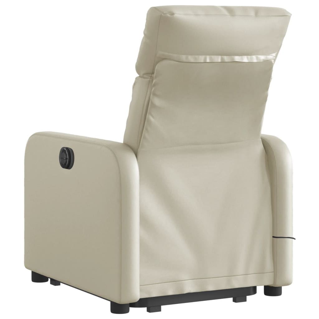 Fauteuil inclinable de massage électrique crème similicuir Fauteuils vidaXL   