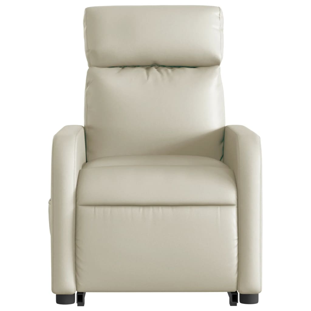 Fauteuil inclinable de massage électrique crème similicuir Fauteuils vidaXL   