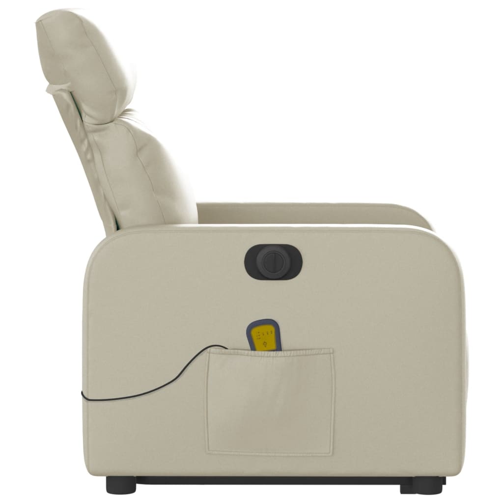 Fauteuil inclinable de massage électrique crème similicuir Fauteuils vidaXL   