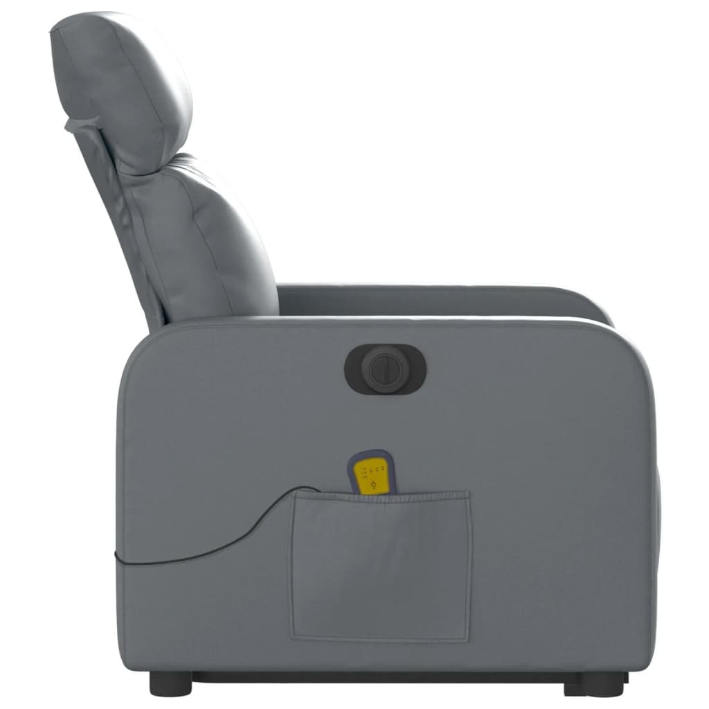 Fauteuil inclinable de massage électrique gris similicuir Fauteuils vidaXL   