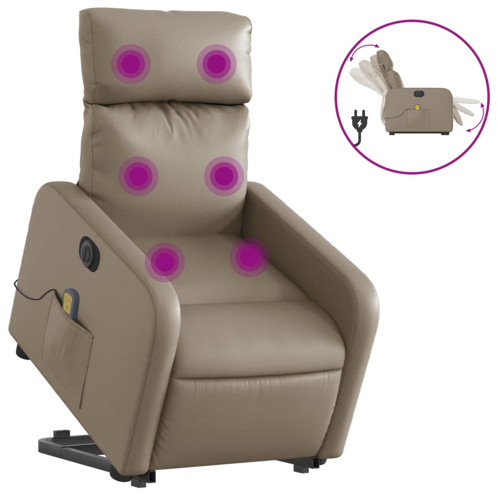 Fauteuil inclinable de massage électrique cappuccino similicuir Fauteuils vidaXL   