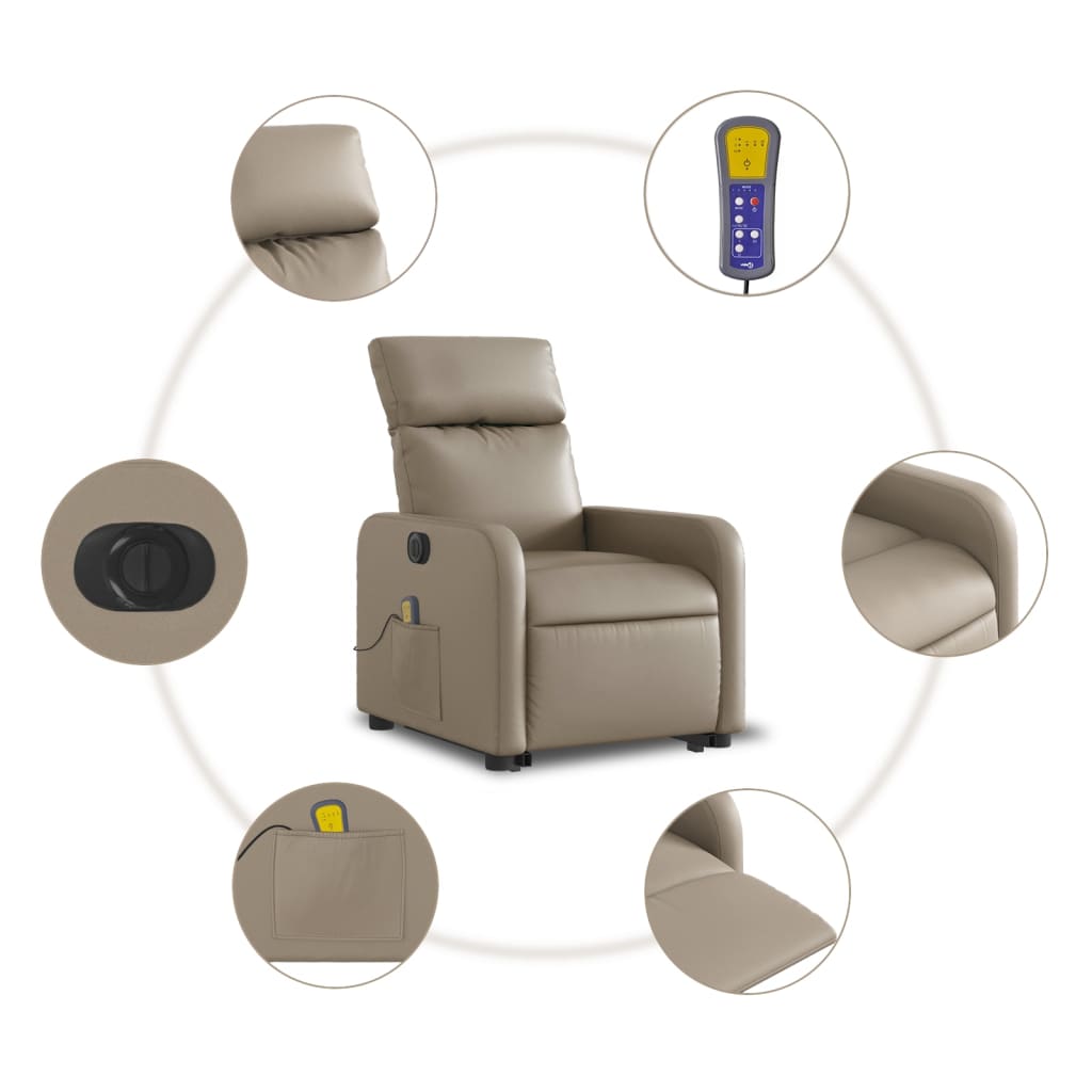 Fauteuil inclinable de massage électrique cappuccino similicuir Fauteuils vidaXL   