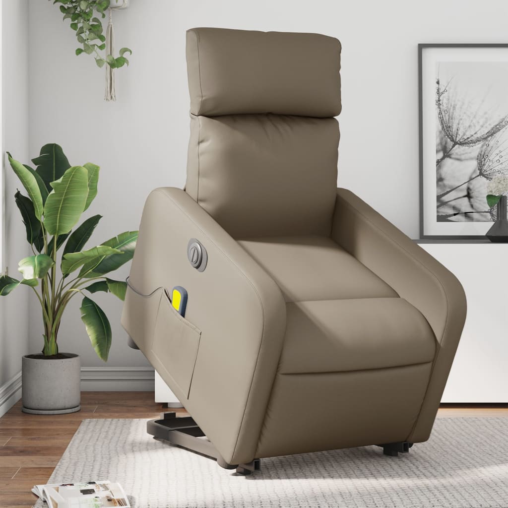 Fauteuil inclinable de massage électrique cappuccino similicuir Fauteuils vidaXL   