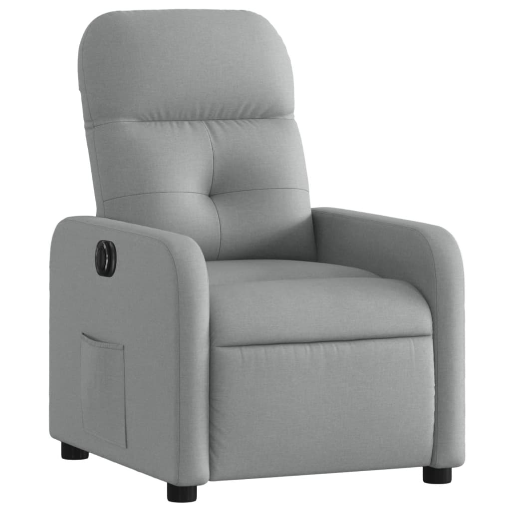 Fauteuil inclinable électrique Gris clair Tissu Fauteuils vidaXL   