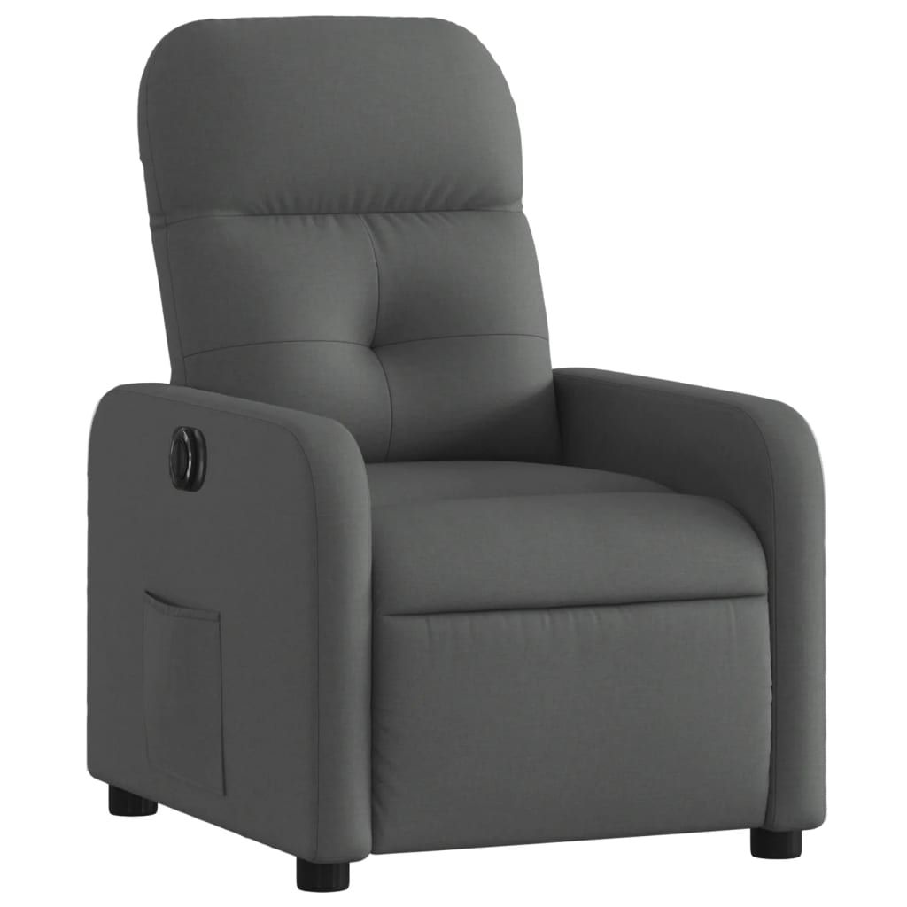 Fauteuil inclinable électrique Gris foncé Tissu Fauteuils vidaXL   