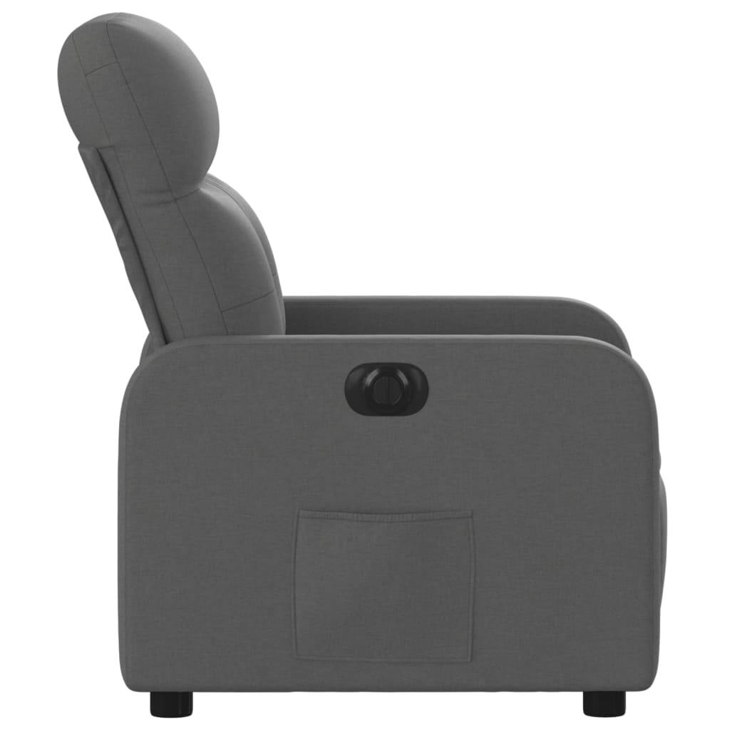 Fauteuil inclinable électrique Gris foncé Tissu Fauteuils vidaXL   