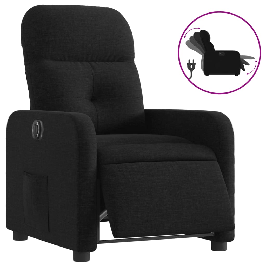 Fauteuil inclinable électrique Noir Tissu Fauteuils vidaXL   